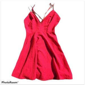 Lovely Day Red Backless Sleeveless Flare Homecoming Dress Med